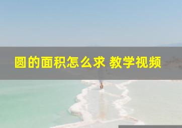 圆的面积怎么求 教学视频